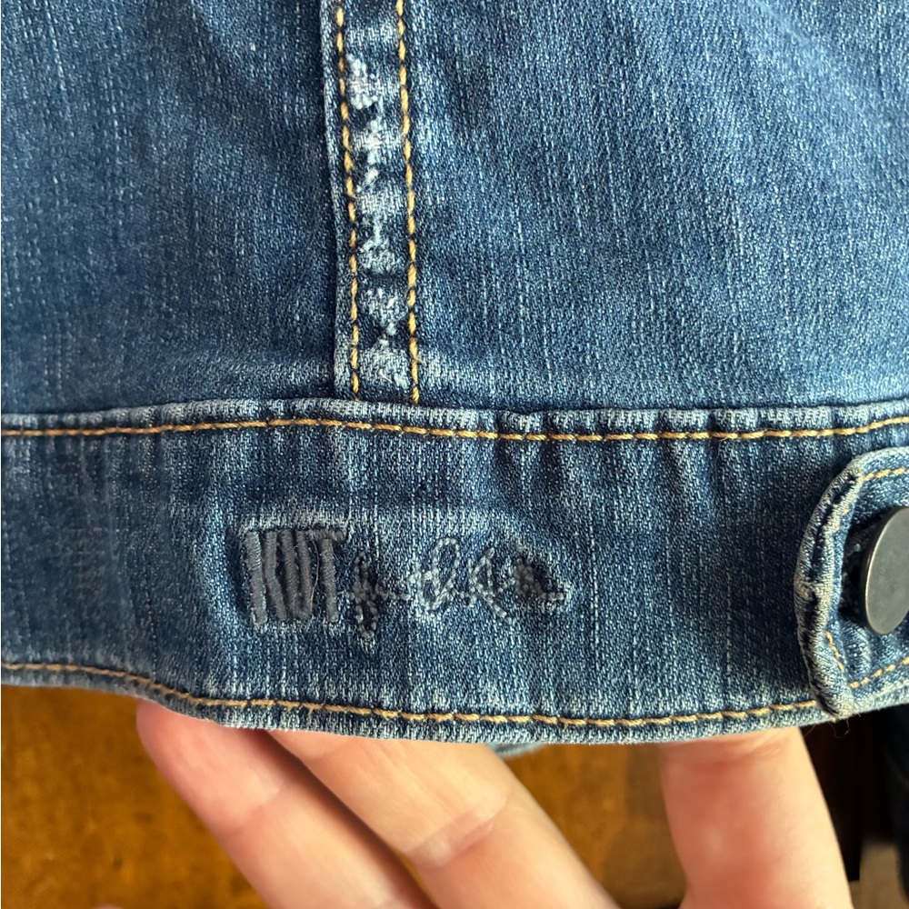 Kut from the Kloth Light Blue Denim Jacket - Women's Jean Coat - Picture 5 of 6